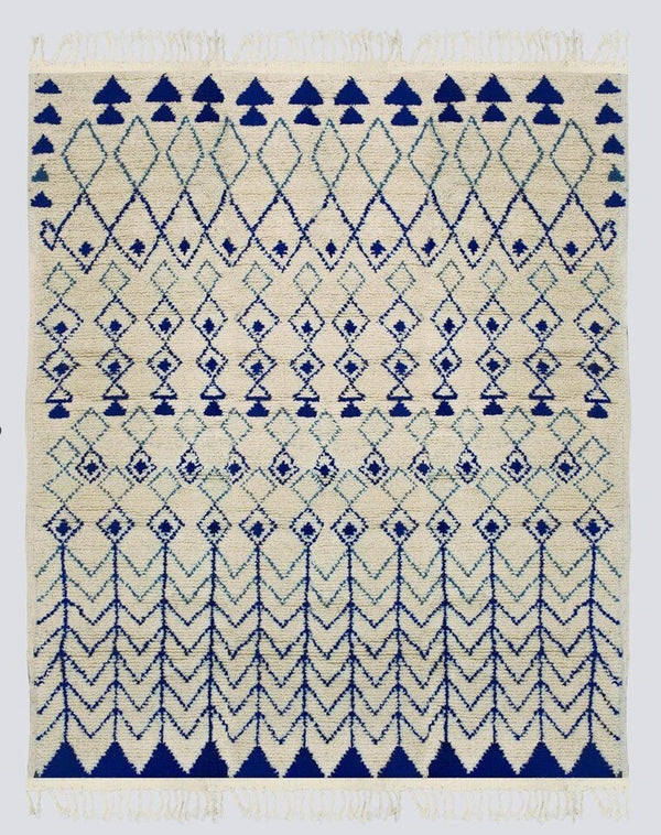 Beni Ourain rug, Berber rug, Azilal rug,White Blue Beni Ourain Rug, Moroccan Beni ourain, Area rug, Beni ourain Teppich, Free Shipping