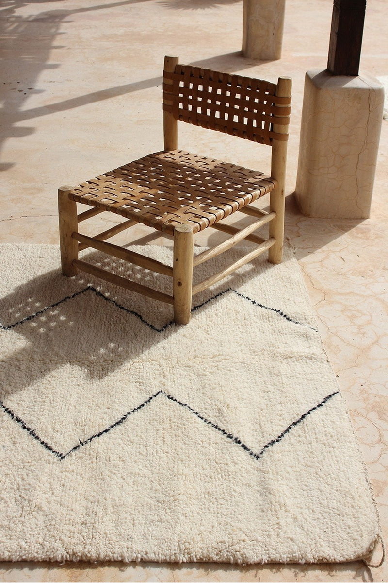 Beni ourain rug, Berber rug, Azilal Moroccan rug, Beni ourain Teppich, Boho rug, White black zigzag, Free Shipping