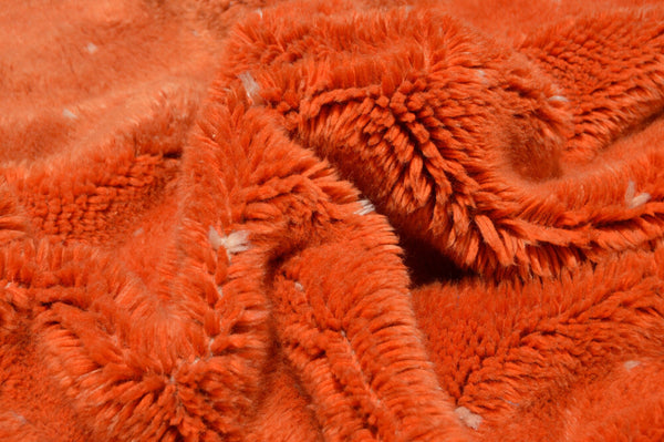 Mrirt rug, Moroccan rug, Boho rug, Coral Red Deep Orange White Polka dots rug, Berber rug, Azilal rug-Beni ourain Teppich-Gift-Free shipping