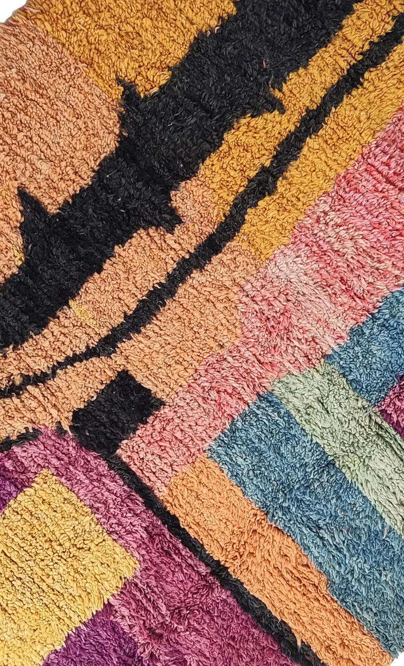 Fantastic Boujaad rug, Moroccan Beni ourain rug, 5.5x8 ft, Mrirt Boho rug, Tapis Berbère-Teppich-Free Shipping-Purple Pink Orange rug
