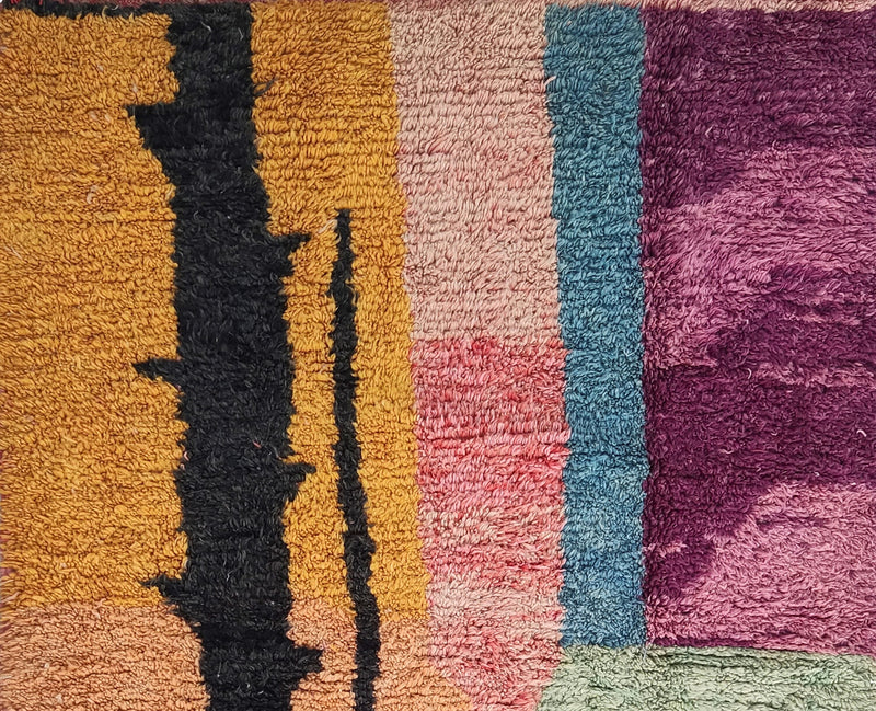 Fantastic Boujaad rug, Moroccan Beni ourain rug, 5.5x8 ft, Mrirt Boho rug, Tapis Berbère-Teppich-Free Shipping-Purple Pink Orange rug