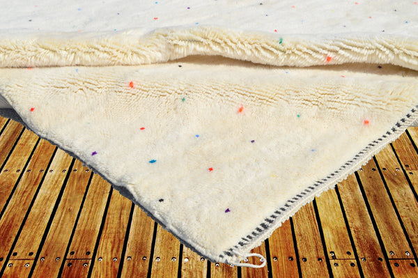Amazing Mrirt Off White Colored Polka dots carpet, Made Moroccan Beni ourain rug, Boho Azilal rug, Custom Handmade rug-Teppich-free shipping
