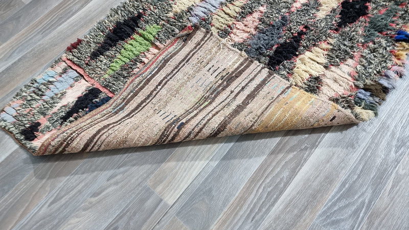 MOROCCAN rug, Beni ourain rug, VINTAGE rug, Bohemian Carpet-Handmade rug-Tribal Boho rug, Berber rug-Antique Rug, Gray pink Multicolored rug