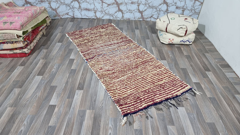MOROCCAN rug, Beni ourain rug, VINTAGE rug, Boho rug, Berber Rug, Handmade rug, Bohemian Carpet-Antique Rug, Geometric rug, Red yellow rug