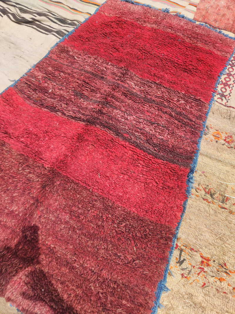 MOROCCAN rug, Beni ourain, VINTAGE rug, Boho rug, Berber Rug, Handmade rug, Bohemian Carpet-Antique Rug-teppich-Free shipping, Red pink rug