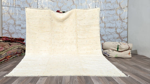 Amazing Mrirt Off White Colored Polka dots carpet, Made Moroccan Beni ourain rug, Boho Azilal rug, Custom Handmade rug-Teppich-free shipping