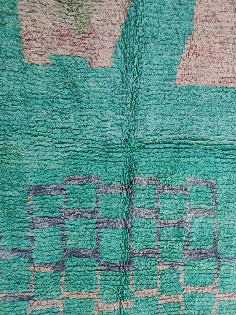 Authentic Moroccan rug, Handmade Beni ourain rug, Boujaad Boho rug, Mrirt rug, Azilal rug, Berber rug, teppich-Free Shipping, Green pink rug