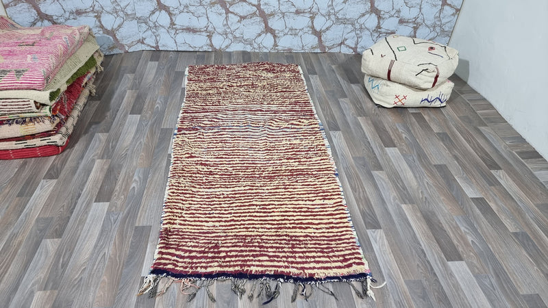 MOROCCAN rug, Beni ourain rug, VINTAGE rug, Boho rug, Berber Rug, Handmade rug, Bohemian Carpet-Antique Rug, Geometric rug, Red yellow rug