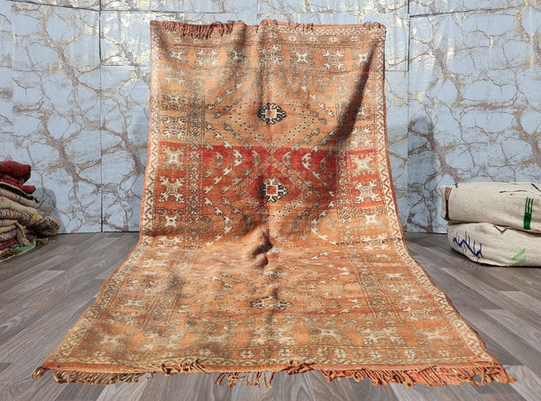 MOROCCAN rug ,Beni ourain, VINTAGE rug, Bohemian Carpet, Boho rug, Berber Rug-Antique Rug-Handmade rug-teppich-Free shipping-Pink brown rug