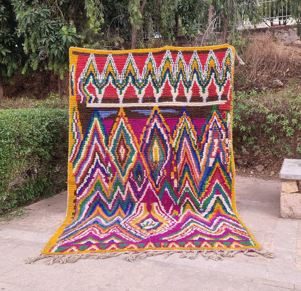 Amazing Moroccan rug, Custom Beni ourain rug, Mrirt Boujaad rug, Azilal Boho rug, Berber rug-Handmade decor-Free Shipping-pink yellow carpet