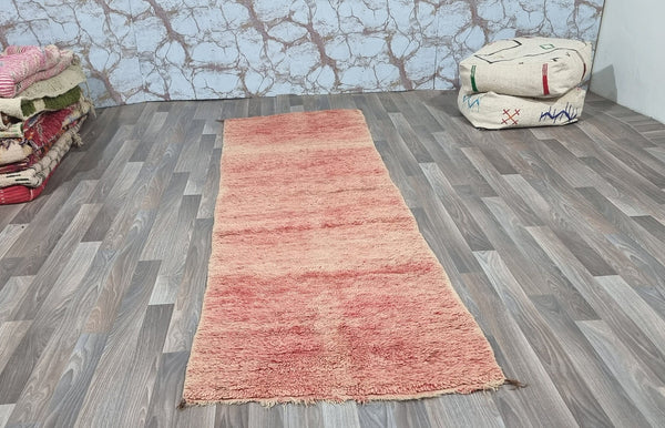 Traditional Moroccan runner carpet, Beni ourain Area rug, VINTAGE Handmade rug-Bohemian Boho rug-Berber Antique Rug-Free shipping-red carpet