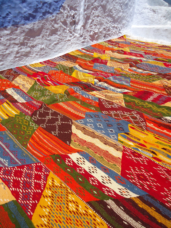 Flat weave rug, Moroccan rug, Berber rug, Tazenakht rug, Handmade rug, Boho rug, Bohemian colorful abstract, Beni ourain rug, Free Shipping